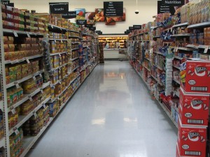 Aisle in a grocery store